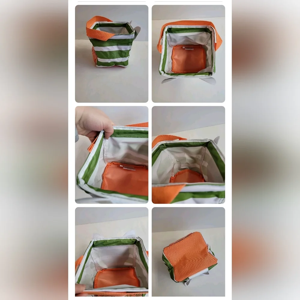 Thirty One Bags Littles‎ Carry All llama green melon stripes square mini…